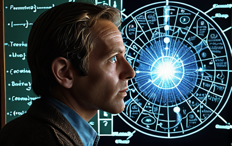 **Prompt 1: The Explorer's Gaze: Physics as a Personal Odyssey**
"A visionary scientist, deeply absorbed in thought, surrounded by a swirling nexus of abstract mathematical equations, glowing subatomic particles, and cosmic phenomena like distorted spacetime. The scene captures the profound intellectual rigor and the electrifying 'eureka' moments of scientific discovery. Elements include intricate blueprints or a blackboard filled with complex derivations, hinting at an intellectual quest into the unknown. The atmosphere conveys intense focus, wonder, and the relentless pursuit of universal truths, illuminated by a spark of intellectual epiphany. Hyperrealistic, intricate details, deep cosmic colors, cinematic lighting."