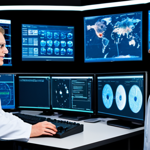 Home 14 A team of diverse professional scientists and engineers in a modern, brightly lit particle physics control room. They are fully clothed in modest lab coats and professional business casual attire, working collaboratively at large, sleek workstations. Screens display complex data visualizations of particle collision events and accelerator schematics. The scene emphasizes global teamwork and advanced scientific research. Perfect anatomy, correct proportions, natural poses, well-formed hands, proper finger count, natural body proportions, professional photography, high quality, safe for work, appropriate content, fully clothed, professional.