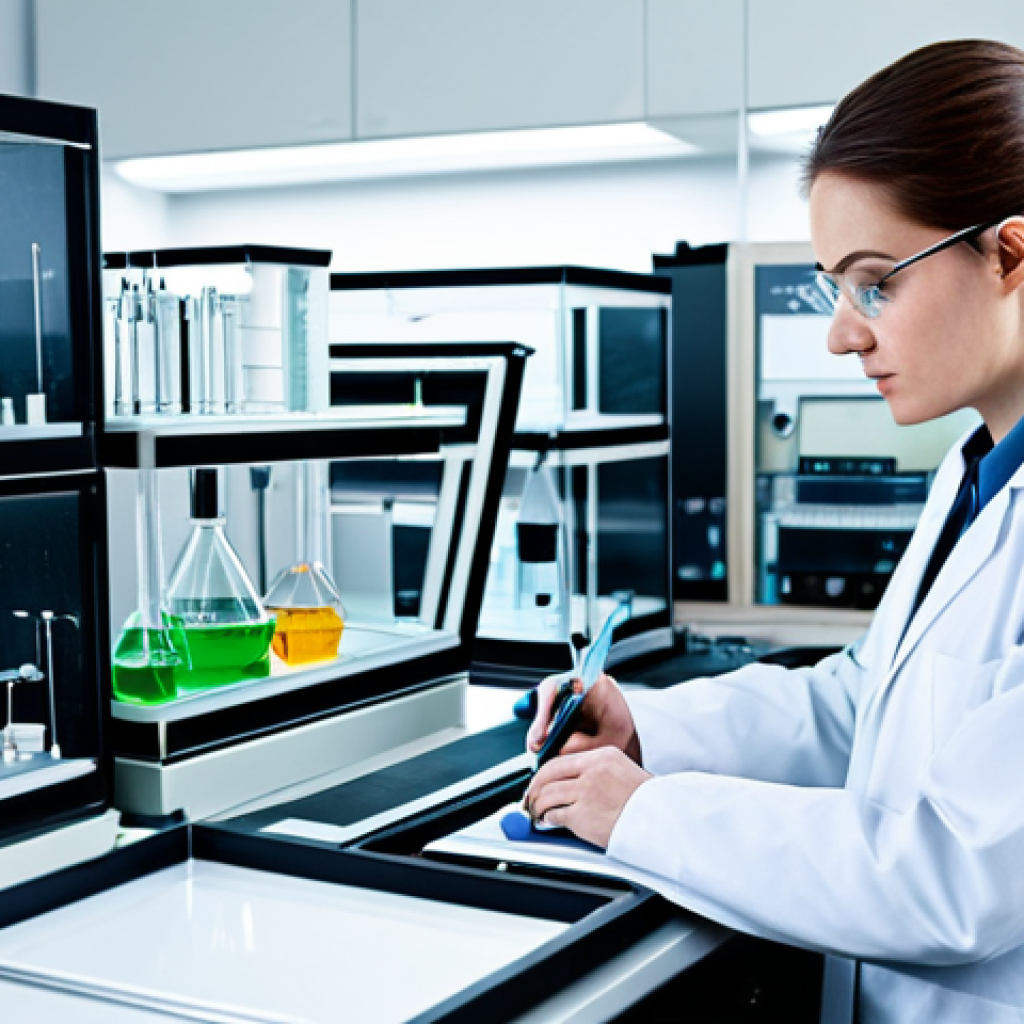 **Prompt:** A female physicist in a fully clothed, professional lab coat, working with complex scientific equipment in a brightly lit research laboratory, appropriate attire, safe for work, perfect anatomy, natural proportions, science photography, high quality, modest environment.