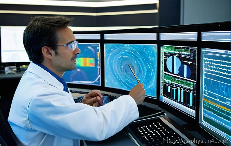 물리학 연구 주제 선정 요령 - **Prompt 2: Collaborative Quantum Research**
    "A diverse team of three scientists—two women and o...