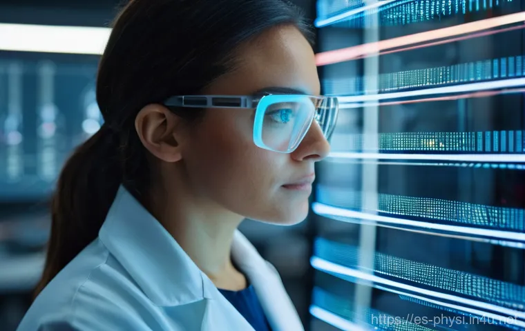 물리학 커리어를 위한 추가 학습 - **Prompt:** A focused female physicist in her early 30s, wearing a clean, modern lab coat and safety...